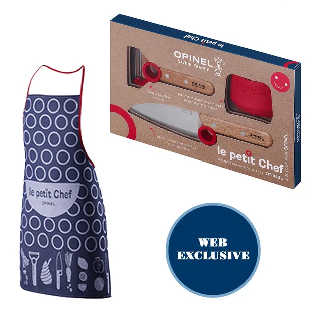 opinel-start-them-young-kit-kids-kitchen-safety-set-with-apron-finger-guard-peel image 1