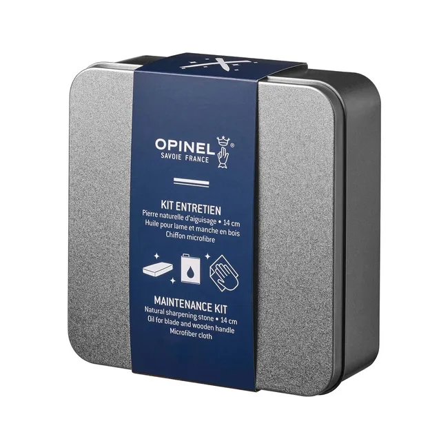 opinel-maintenance-kit-sharpening-stone-oil-cloth-in-metal-box image 1