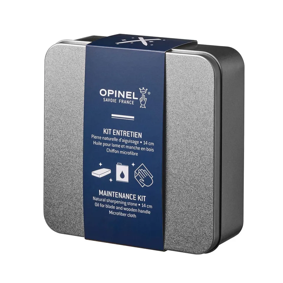 opinel-maintenance-kit-sharpening-stone-oil-cloth-in-metal-box image 1