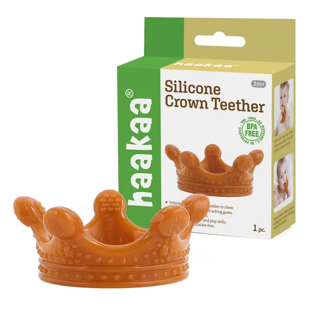 haakaa-silicone-crown-teether-1-pk-amber image 1