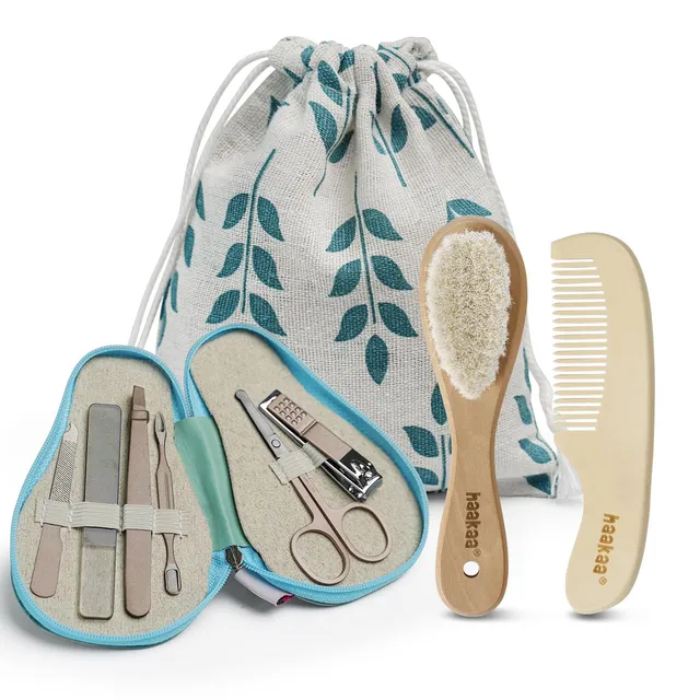 haakaa-baby-hair-brush-and-comb-set-pearl-fect-manicure-kit-for-newborns-toddler image 1