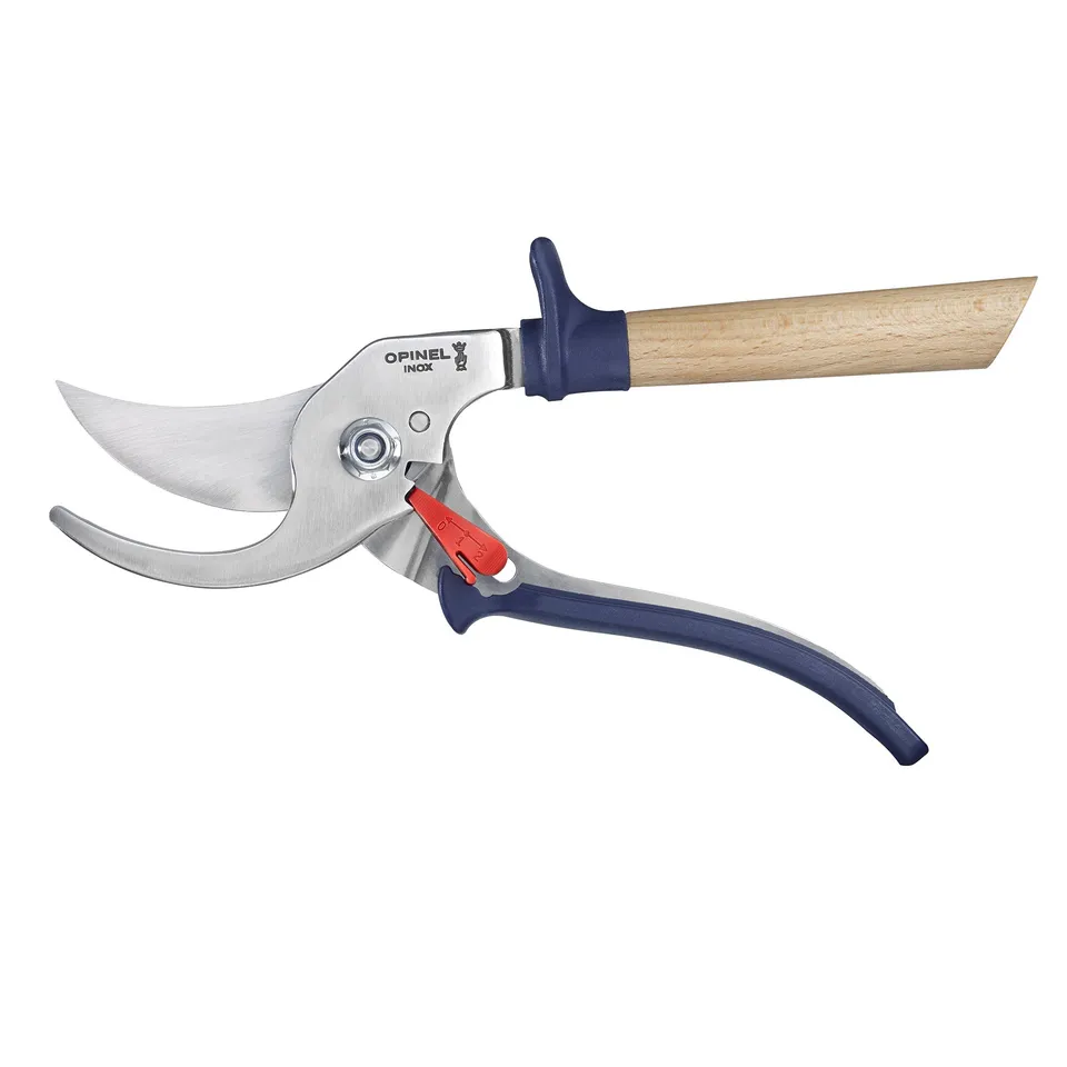 opinel-hand-pruners-with-3-position-locking-system-stainless-steel-beech-handle- image 1