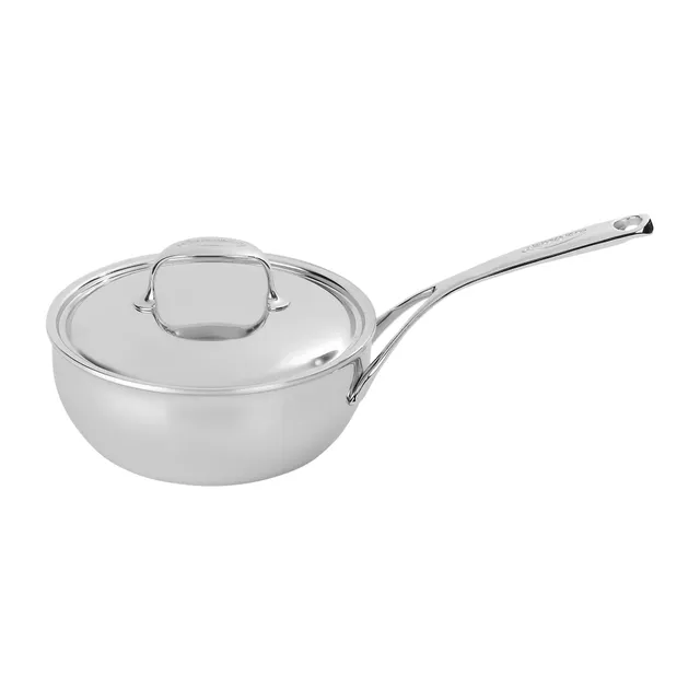demeyere-atlantis-2-6-quart-conic-sauteuse-pan-with-stainless-steel-lid image 1