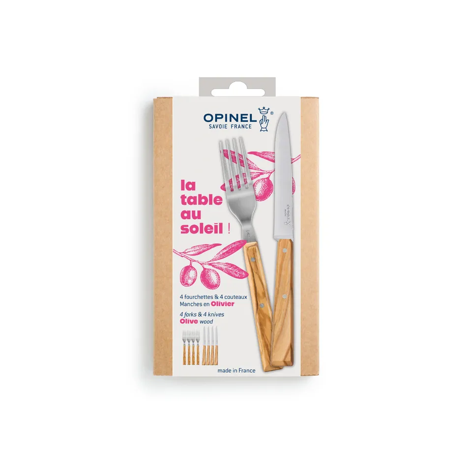 opinel-table-au-soleil-set-8-piece-olive-wood-flatware image 1
