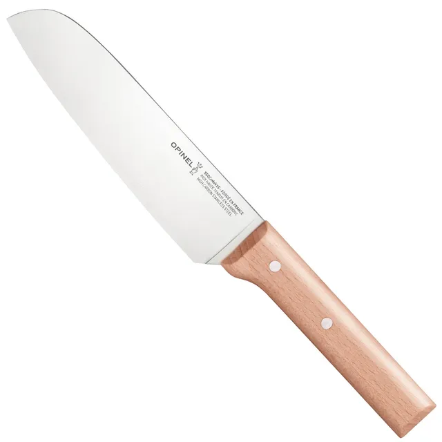 opinel-parallele-7-inch-santoku-knife-stainless-steel-beech-wood image 1
