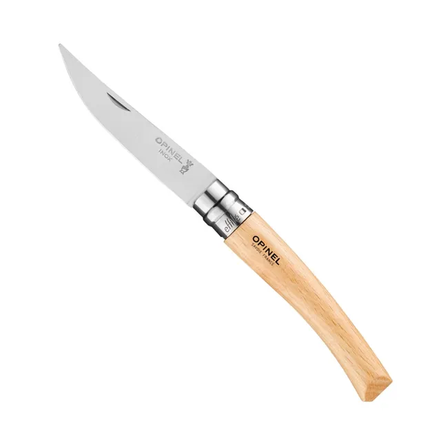 opinel-no-08-effil-stainless-steel-slim-folding-knife-wood-handle image 1