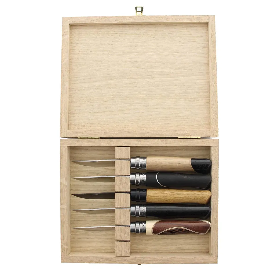 opinel-no-08-master-collector-box-set-with-5-premium-knives-wooden-case image 1