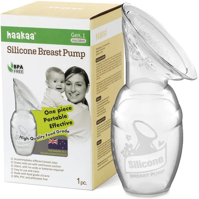 haakaa-manual-breast-pump-silicone-clear-4oz-100ml image 1