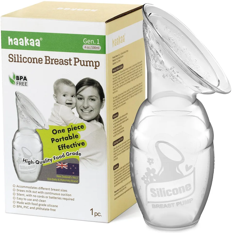 haakaa-manual-breast-pump-silicone-clear-4oz-100ml image 1