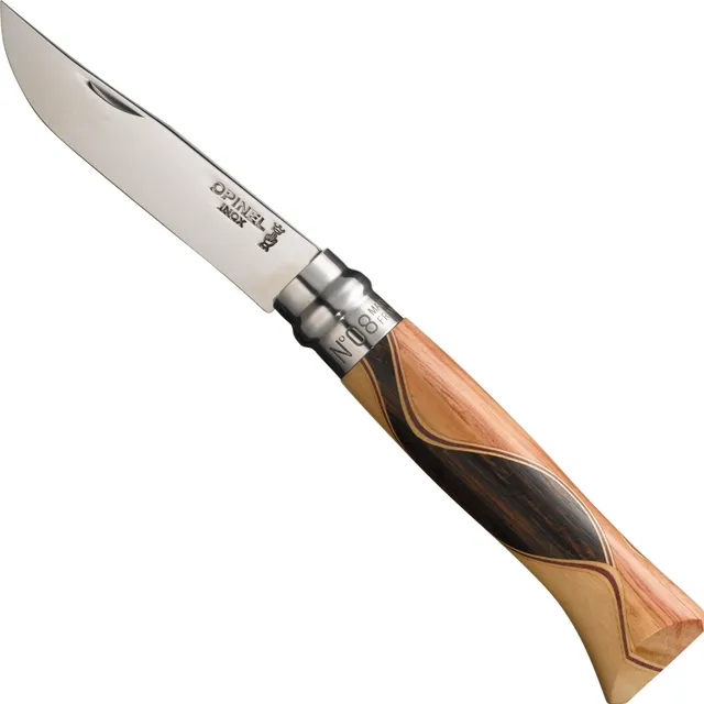 opinel-no-08-bruno-chaperon-stainless-steel-folding-knife-with-unique-marquetry- image 1