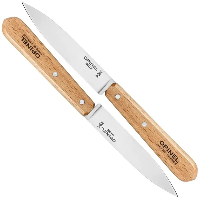 opinel-no-112-paring-knife-set-2-piece-sandvik-12c27-steel-beechwood-handles image 1