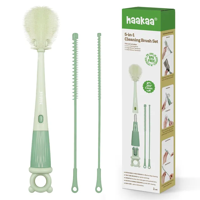 haakaa-5-in-1-cleaning-brush-set-baby-bottle-brush-with-nested-brushes-tpe-brist image 1