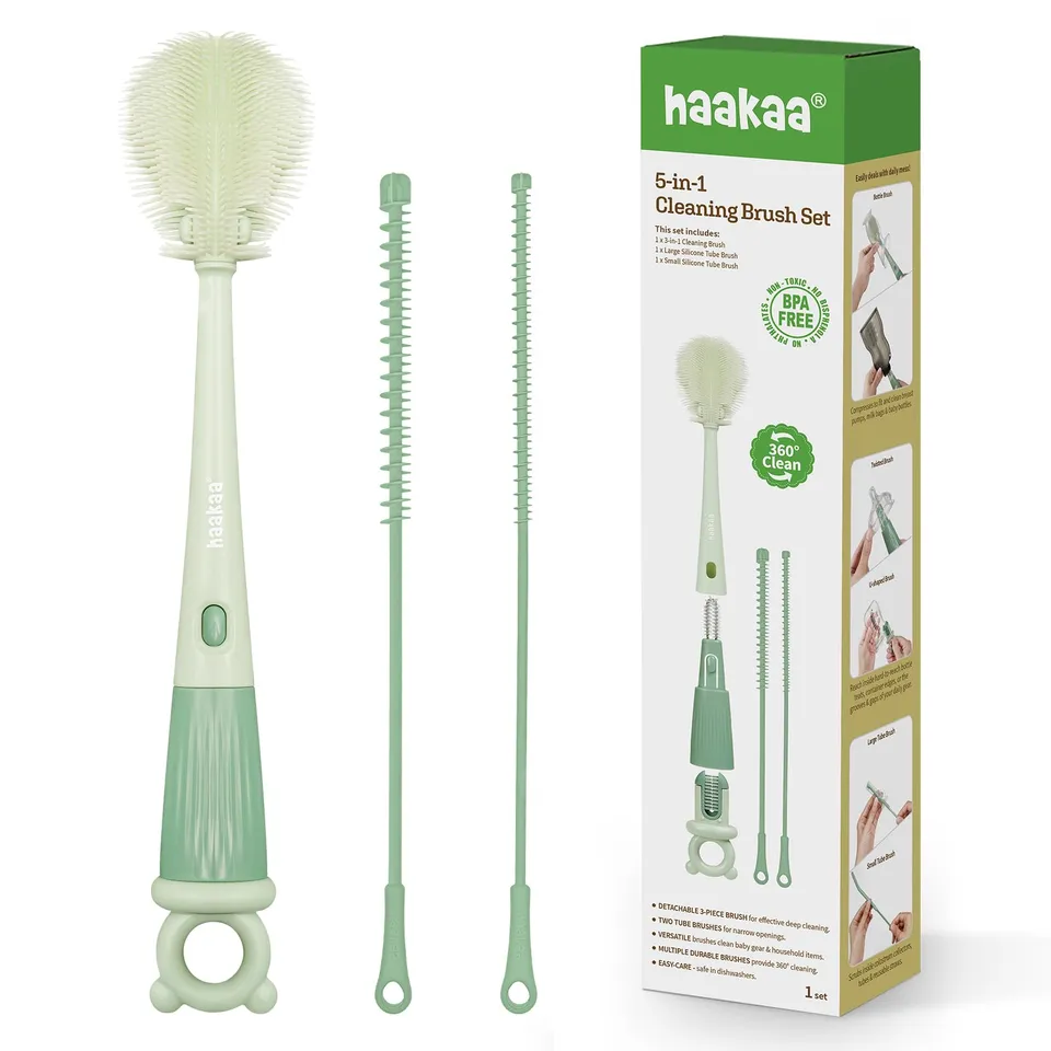 haakaa-5-in-1-cleaning-brush-set-baby-bottle-brush-with-nested-brushes-tpe-brist image 1