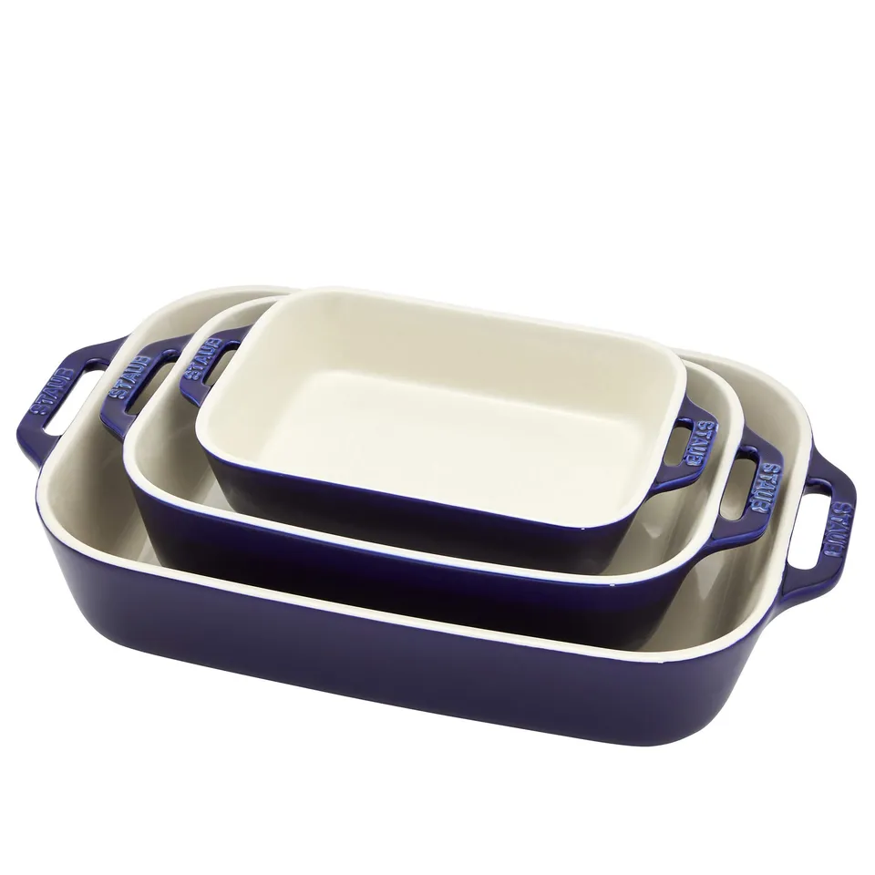 staub-ceramic-3-piece-rectangular-baking-dish-set-dark-blue-nesting-oven-safe image 1