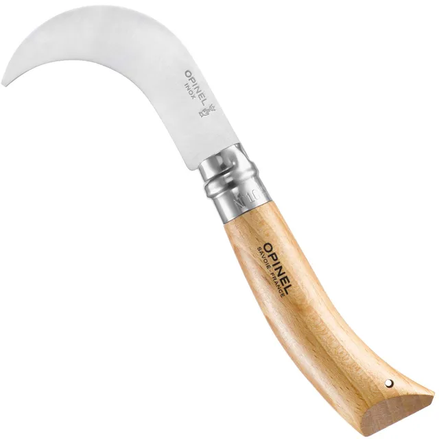 opinel-no-10-pruning-folding-knife-stainless-steel-yatagan-blade-beechwood-handl image 1