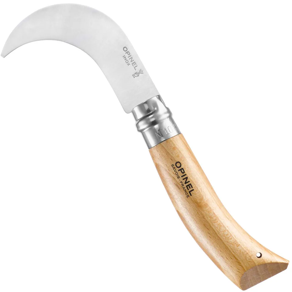 opinel-no-10-pruning-folding-knife-stainless-steel-yatagan-blade-beechwood-handl image 1