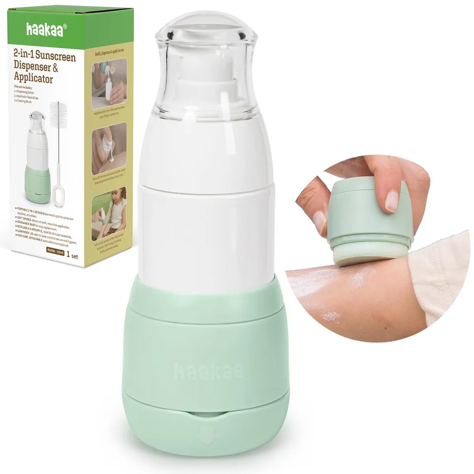 haakaa-sunscreen-applicator-for-kids-refillable-leakproof-sponge-head-1-7-oz-pea image 1