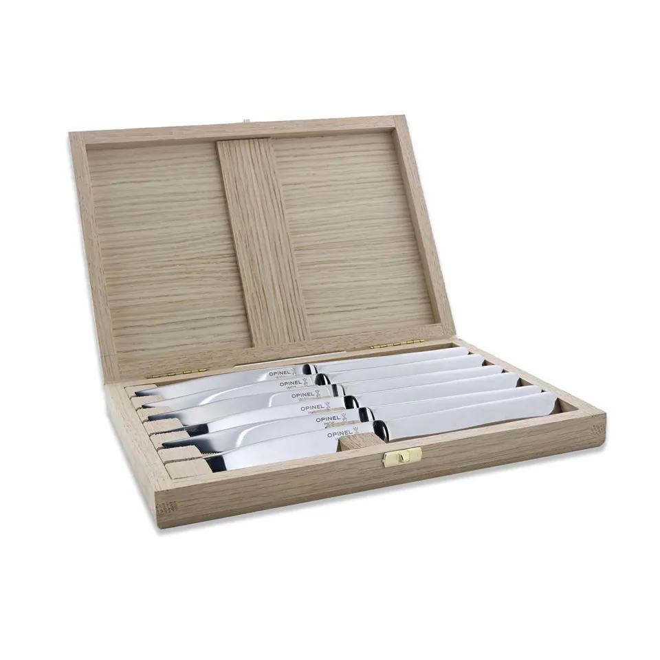 opinel-perp-tue-6-piece-steak-knife-set-with-wooden-gift-box-stainless-steel-mic image 1