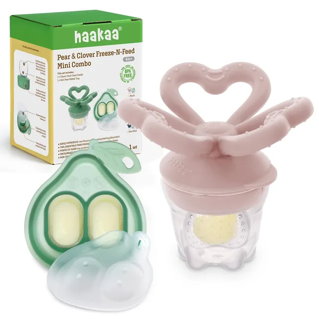 haakaa-clover-baby-fruit-feeder-teether-mini-freezer-nibble-tray-bpa-free-silico image 1