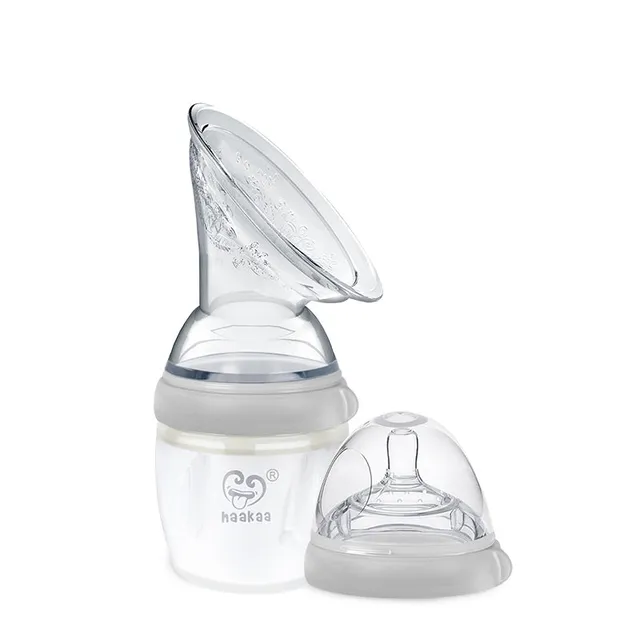 haakaa-generation-3-silicone-breast-pump-flange-bottle-set-160-ml-6-oz image 1