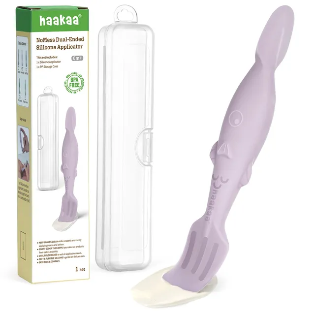 haakaa-baby-diaper-cream-spatula-no-mess-dual-ended-silicone-applicator-with-hyg image 1