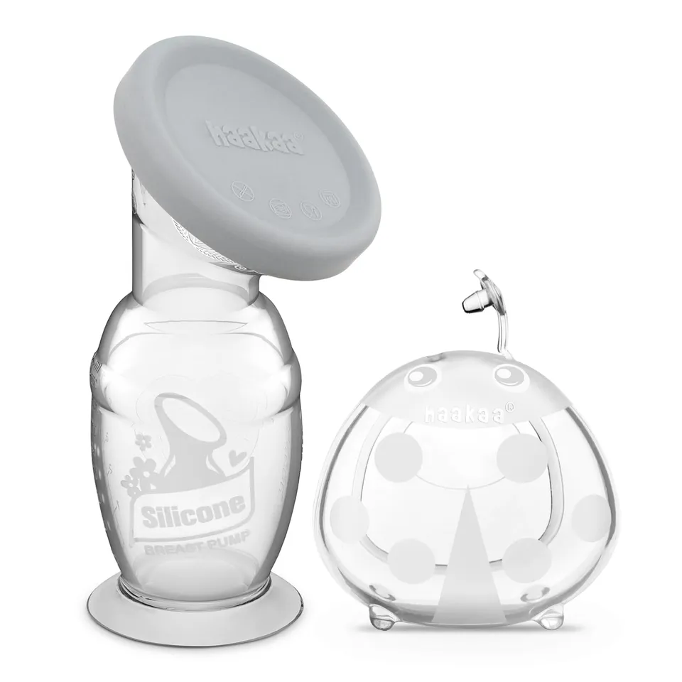 haakaa-100ml-manual-breast-pump-with-75ml-ladybug-milk-collector-combo-set image 1