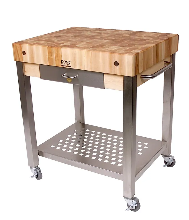 john-boos-cucina-americana-technica-kitchen-cart-with-butcher-block-top-30-x-24- image 1