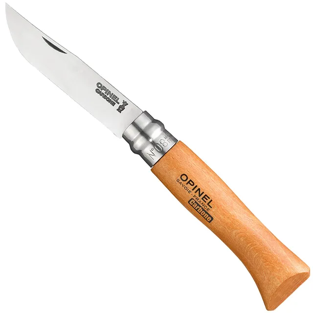 opinel-no-08-carbon-carbon-steel-folding-pocket-knife-with-beechwood-handle image 1