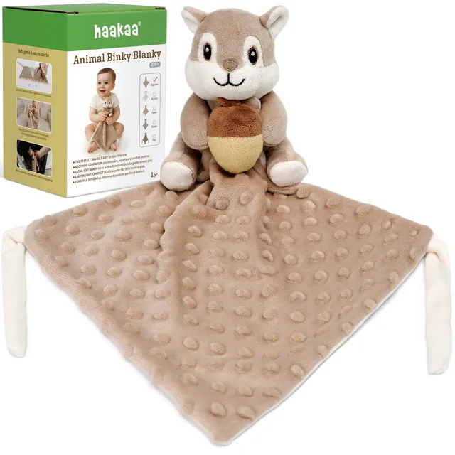haakaa-squirrel-security-blankets-for-babies-ultra-silky-soft-lovey-blanket image 1