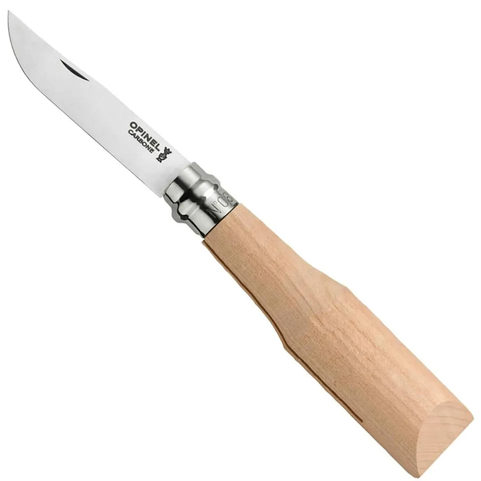 opinel-no-08-raw-ebauche-carbon-blade-cherry-wood-handle-blank-for-carving image 1