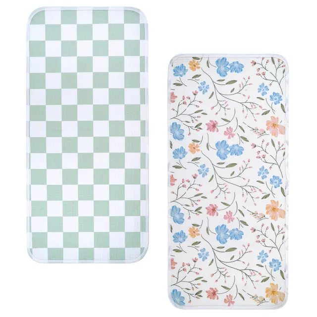 haakaa-waterproof-changing-pad-liners-100-cotton-soft-breathable-2-pack-13-x-27- image 1