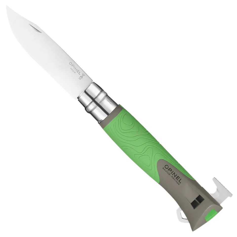 opinel-no-12-explore-outdoor-camping-folding-knife-with-tick-remover-green image 1