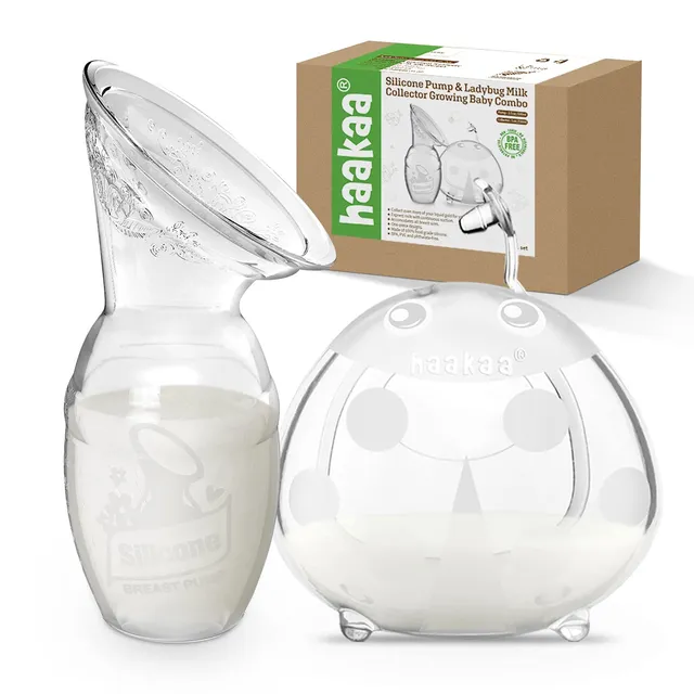 haakaa-ladybug-silicone-breast-milk-collector-manual-pump-combo-reusable-shells- image 1