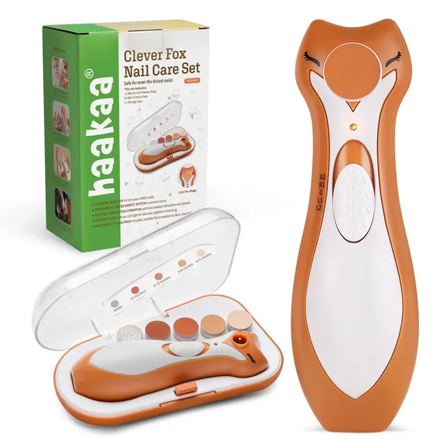 haakaa-clever-fox-baby-nail-trimmer-electric-nail-file-with-6-replacement-heads- image 1