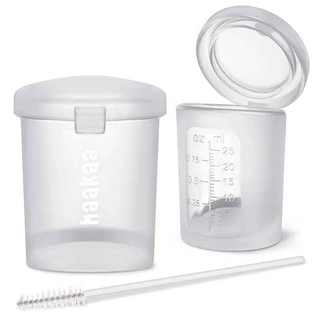 haakaa-silicone-measuring-feeding-lidded-cup-25ml-2-pack-3-in-1-colostrum-collec image 1