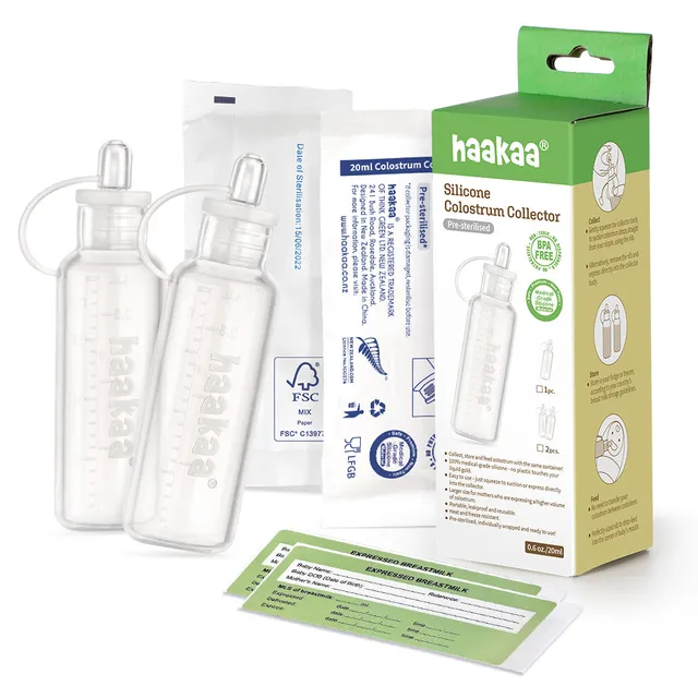 haakaa-silicone-colostrum-collectors-20-ml-2-pk-pre-sterilized-pack-of-6 image 1