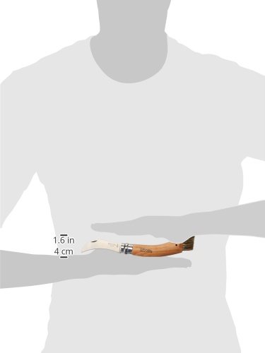 opinel-mushroom-knife-with-natural-beech-handle-and-wild-boar-bristle-brush image 7