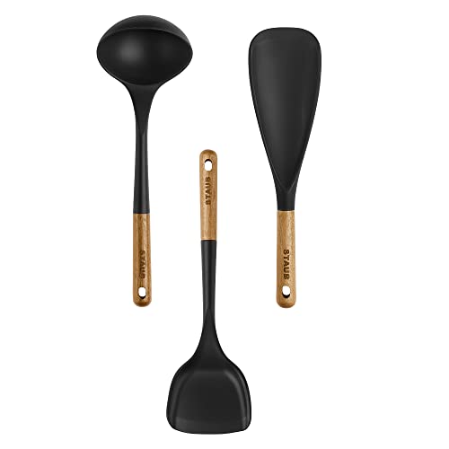 staub-silicone-with-wood-handle-3-piece-cooking-utensil-set-matte-black-bpa-free image 6