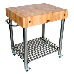 john-boos-30-x-24-maple-worktable-with-stainless-steel-cart image 3