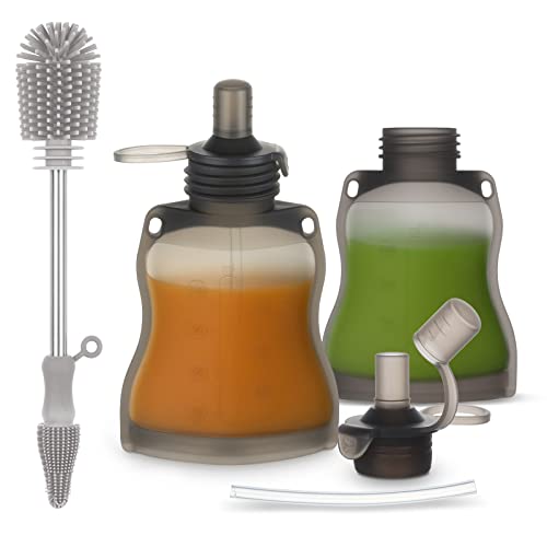haakaa-refillable-silicone-yummy-pouch-cleaning-brush-set-4-5oz-reusable-baby-fo image 8