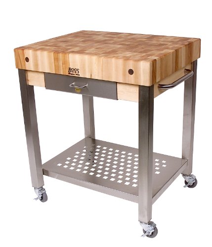 john-boos-cucina-americana-technica-kitchen-cart-with-butcher-block-top-30-x-24- image 3