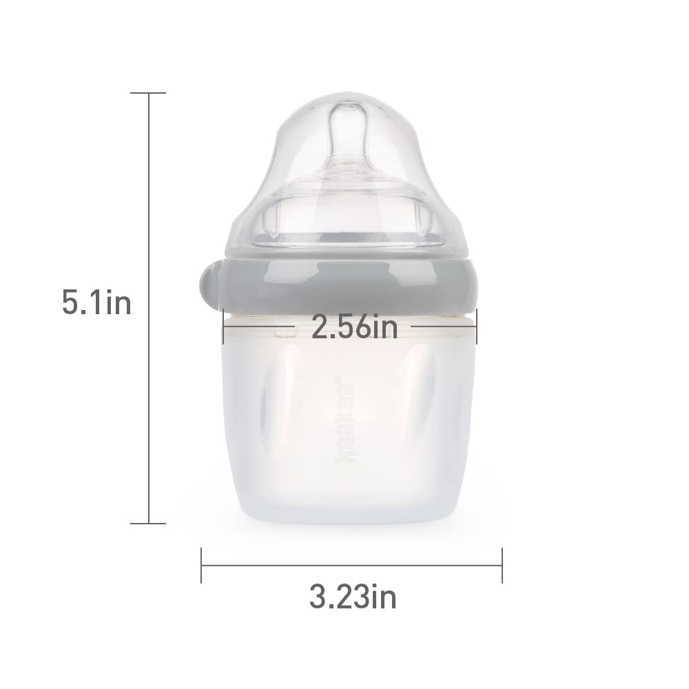 haakaa-gen-3-silicone-baby-bottle-with-anti-colic-nipple-5oz-160ml-grey image 8