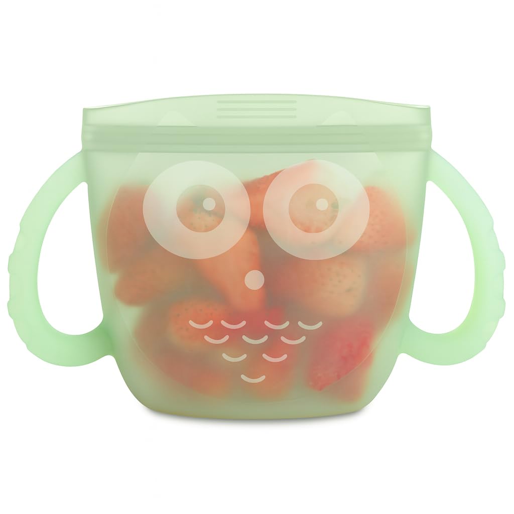 haakaa-oscar-owl-baby-snack-container-silicone-travel-snack-pouch-for-toddlers-s image 1