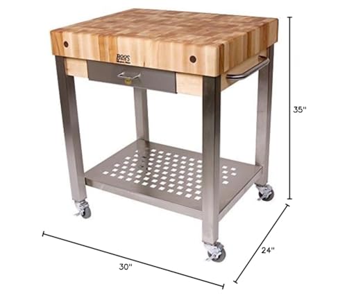 john-boos-cucina-americana-technica-kitchen-cart-with-butcher-block-top-30-x-24- image 5