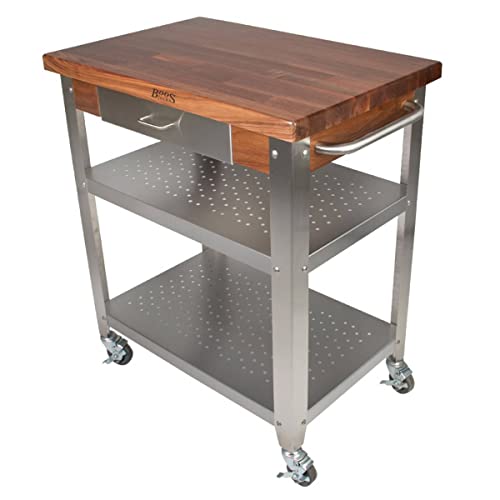 john-boos-wal-cuce30-american-black-walnut-cucina-elegante-cart-with-stainless-s image 2
