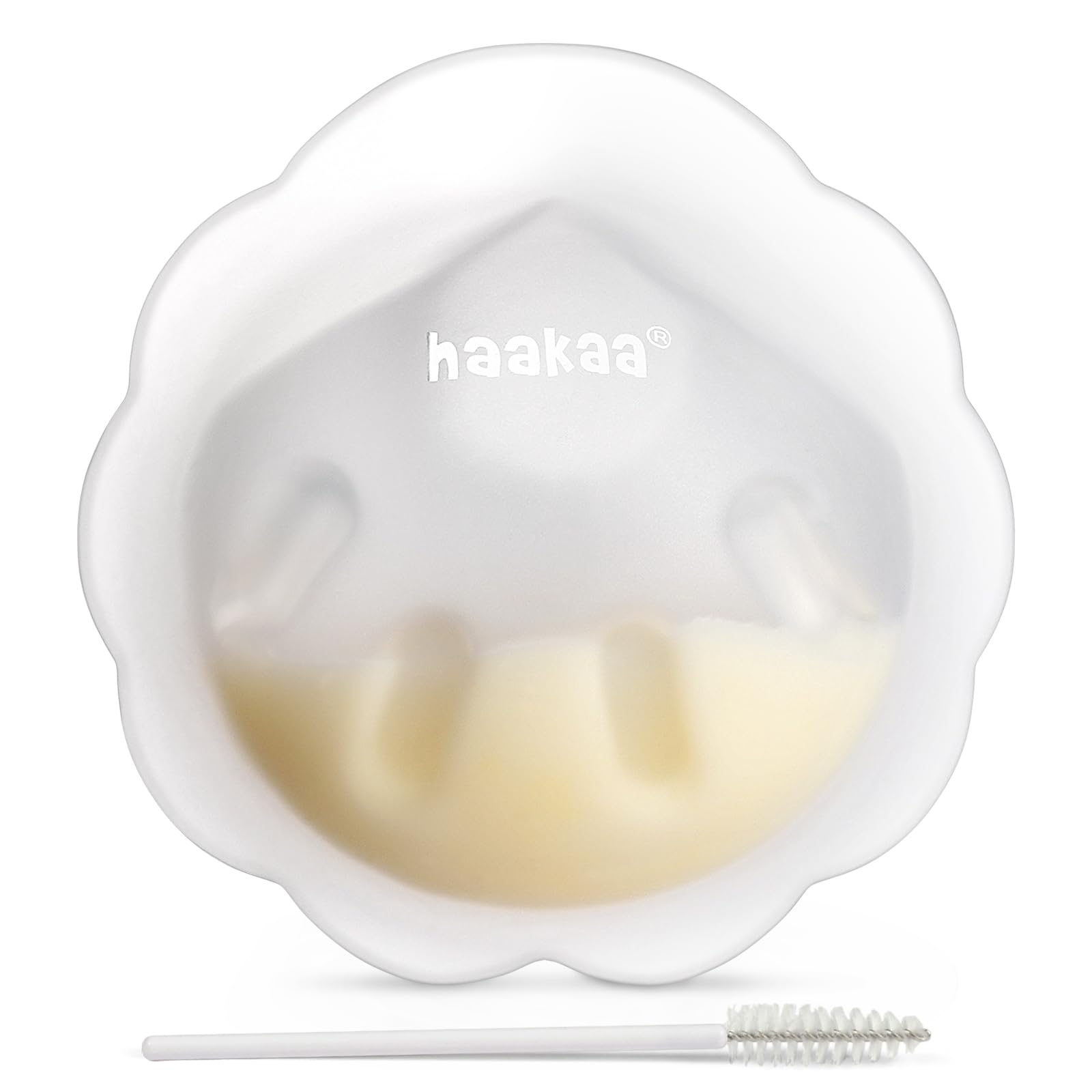 haakaa-petal-soft-silicone-milk-collector-reusable-breast-shell-with-cleaning-br image 1