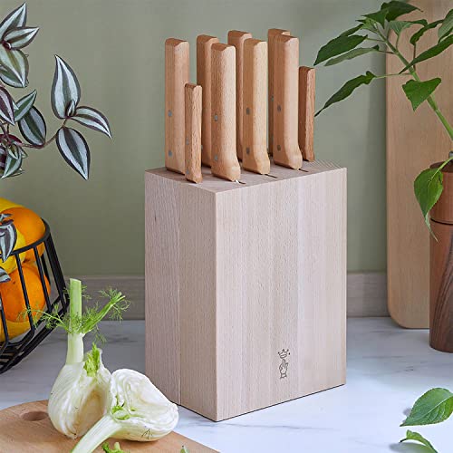 opinel-beech-wood-knife-storage-block-holds-9-knives-elegant-design-safe-storage image 8