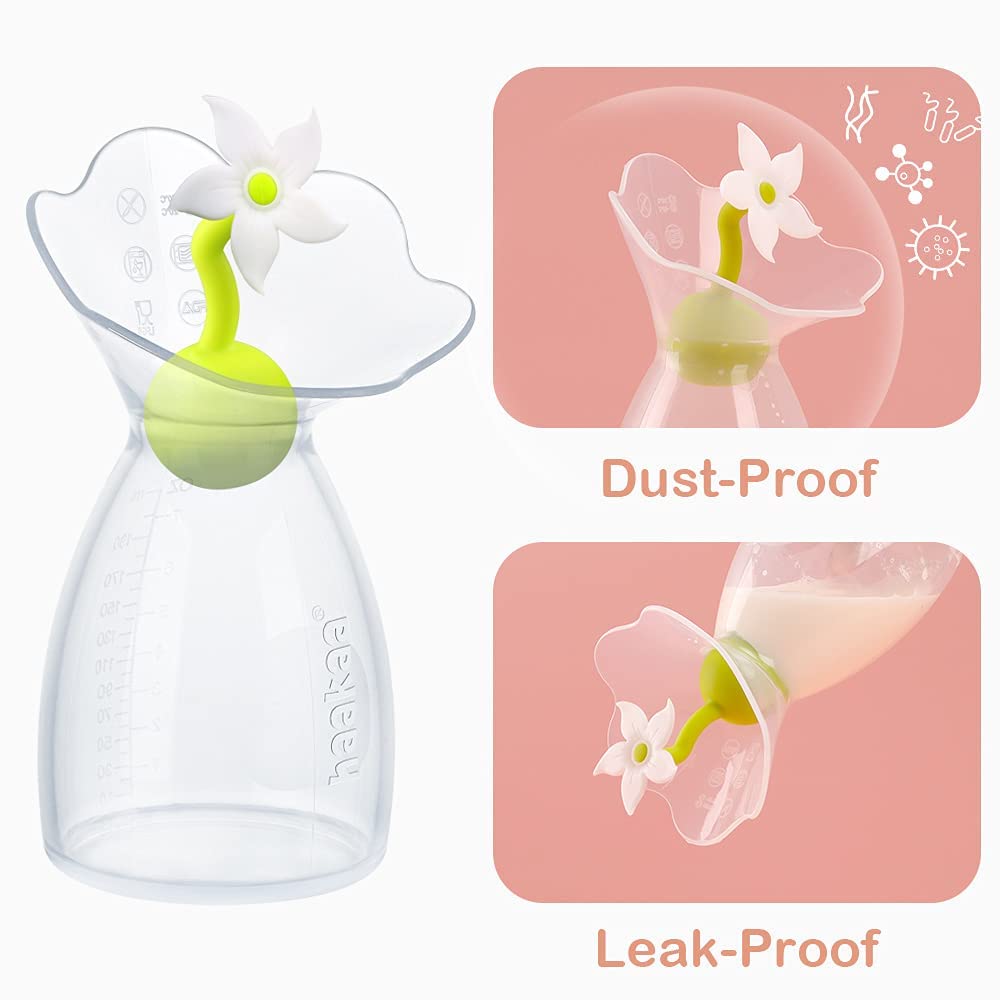 haakaa-manual-breast-pump-petal-silicone-with-flower-stopper-strap-7oz-200ml image 2