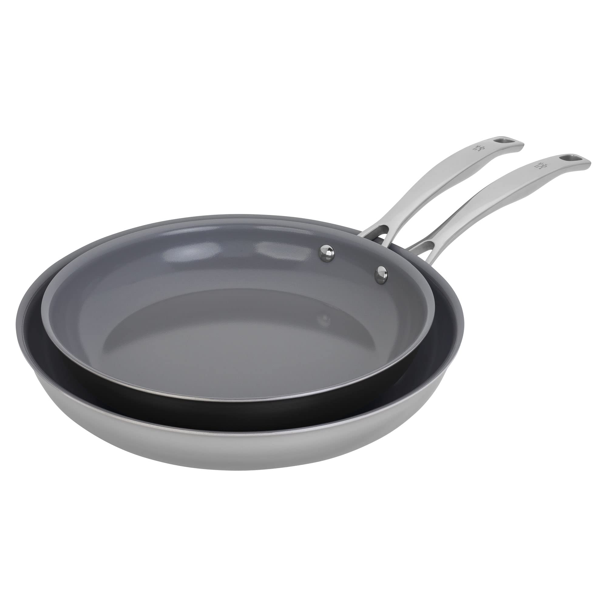 henckels-clad-h3-2-piece-stainless-steel-ceramic-nonstick-fry-pan-set-10-12 image 1