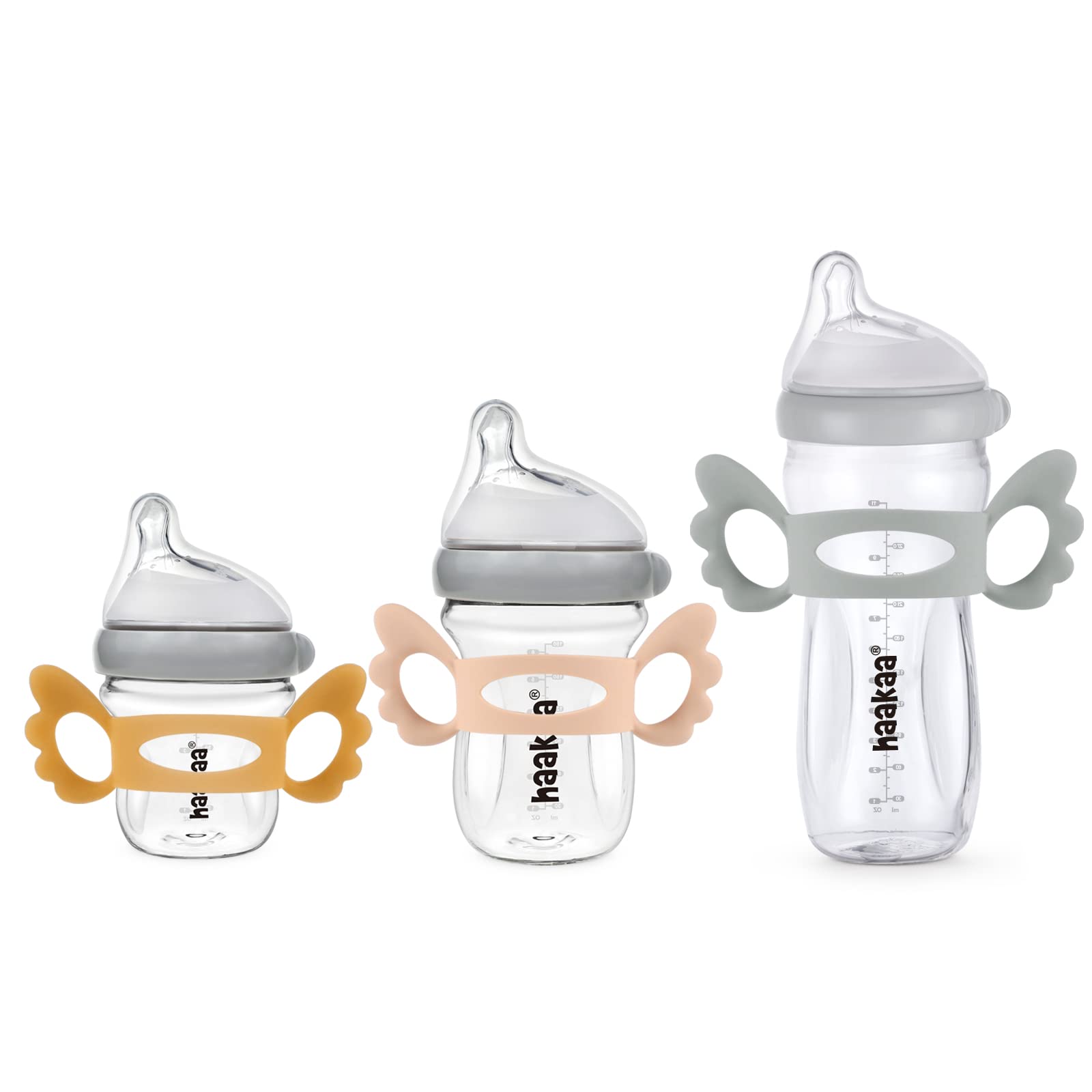 haakaa-gen-3-glass-bottle-handle-angel-wings-silicone-wide-neck-grip-for-0m-ambe image 7